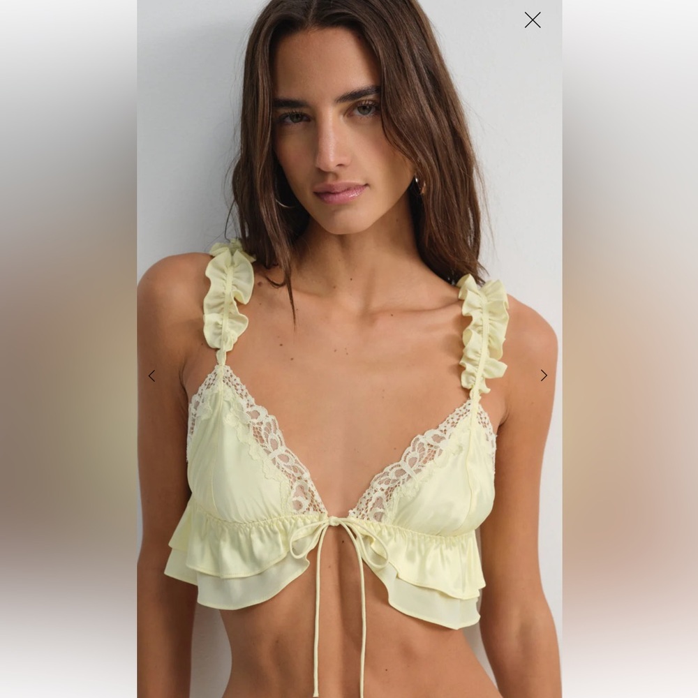 For love and lemons butterfly lace ruffle bralette